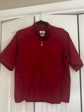Ashworth Red Lightweight Short-Sleeve Shirt Jacket